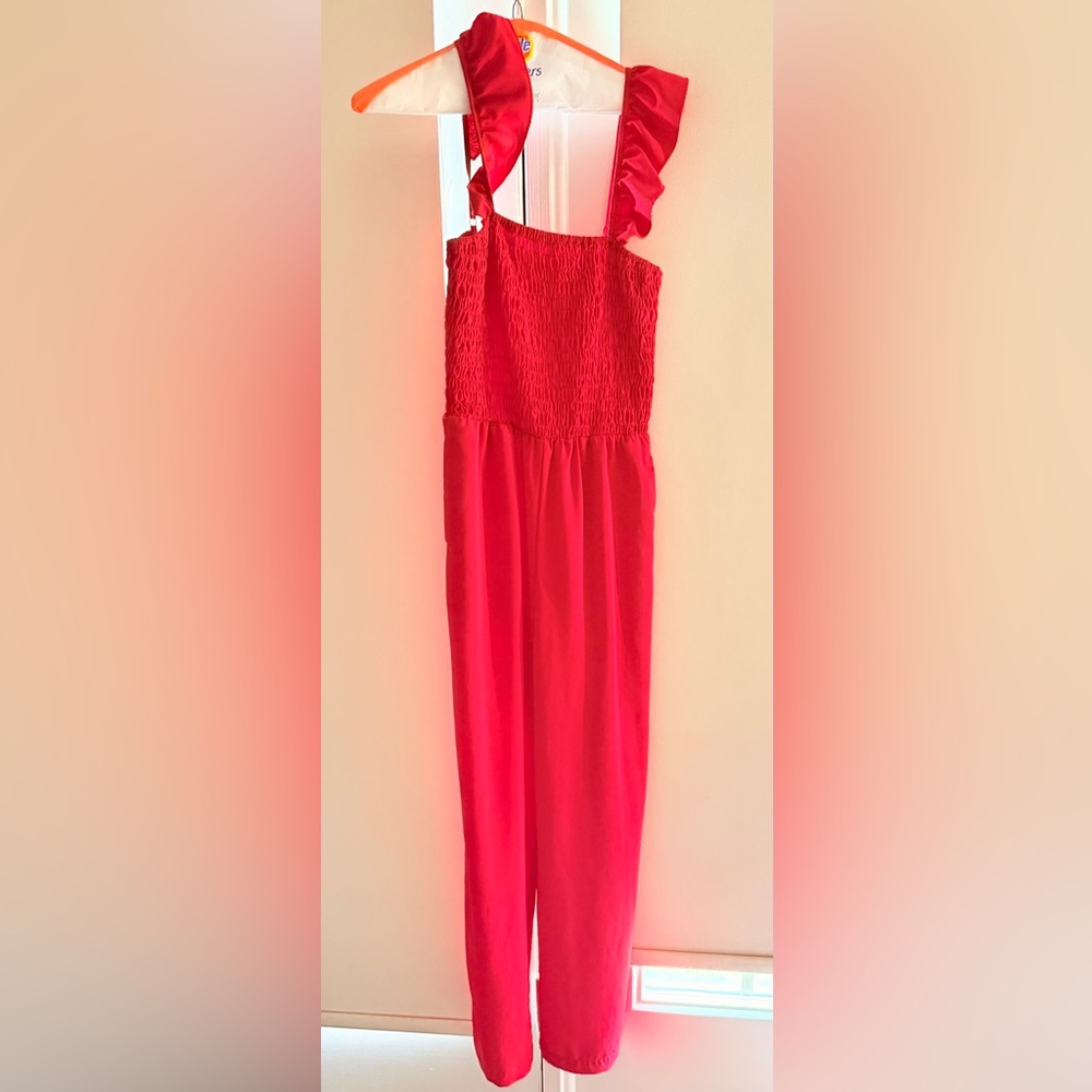 Amazon Red Ruffled Jumpsuit